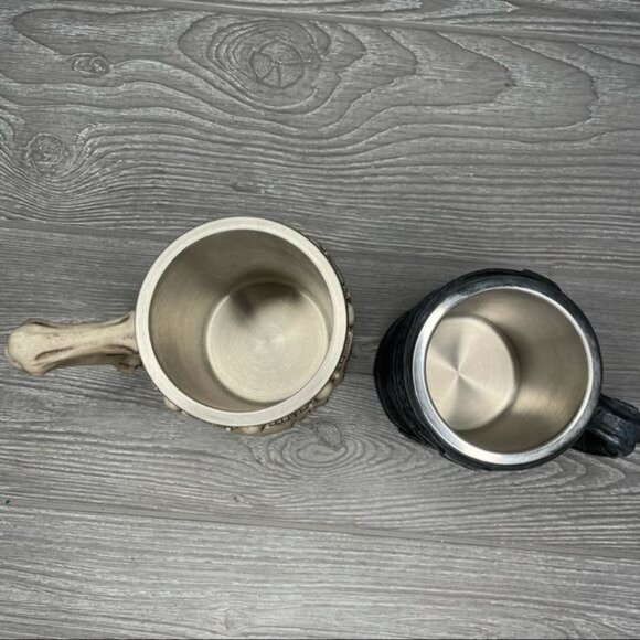 Skull & crossbones and medieval coffee cup beer stein mug halloween renaissances - Picture 4 of 6